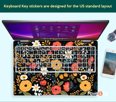 Dell Accessories Latitude 7420 Laptop Skin Custom Sticker Flowers Pattern favesky