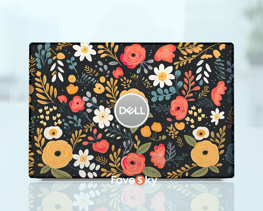 Dell Accessories Latitude 7420 Laptop Skin Custom Sticker Flowers Pattern favesky