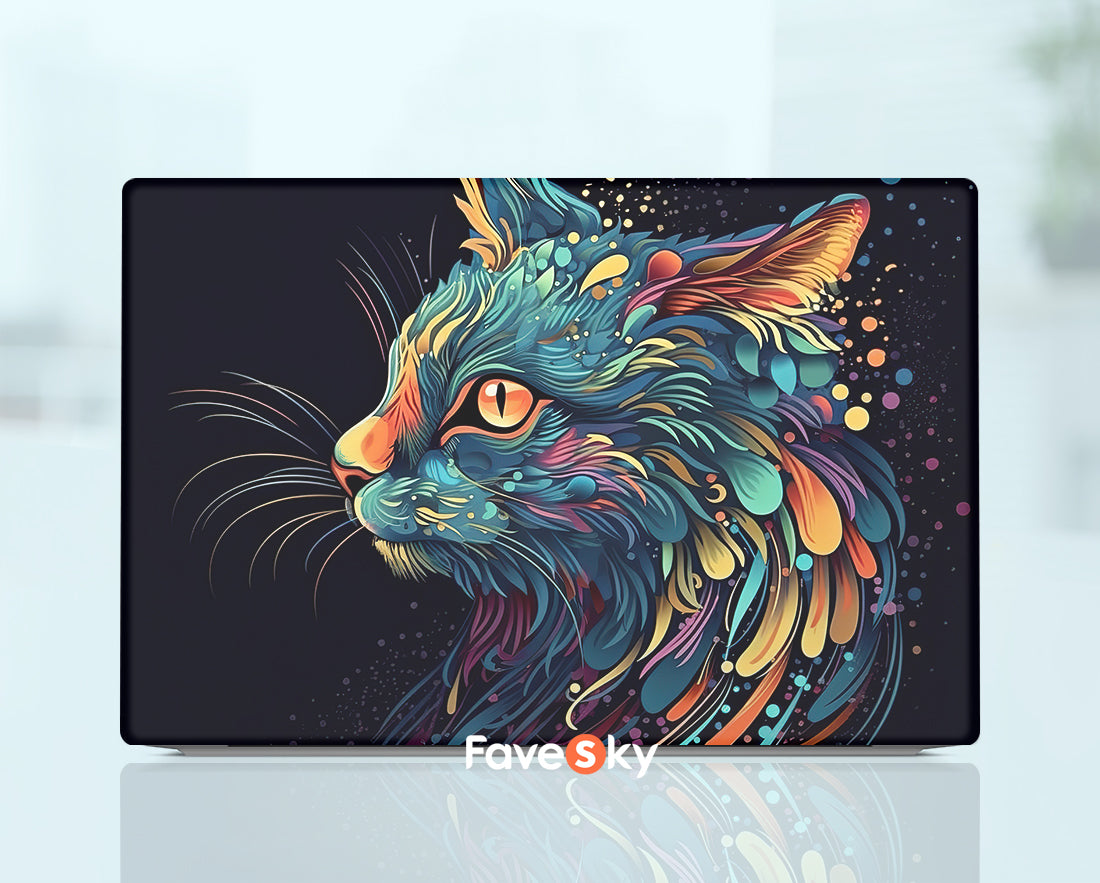 Custom Sticker Dell Laptop Skin Decal Abstract Design Animal Cat Pattern favesky