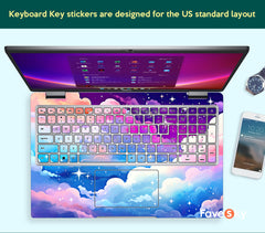 Dell Laptop Skin Xps Decal Custom Anime Style Colorful Clouds Unique Gift favesky