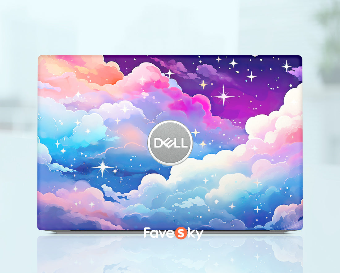 Dell Laptop Skin Xps Decal Custom Anime Style Colorful Clouds Unique Gift favesky