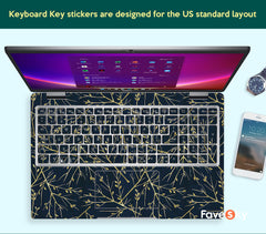 Personalized Gift Dell Laptop Skin Xps Decal Abstract Golden Botanical favesky