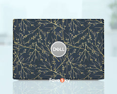 Personalized Gift Dell Laptop Skin Xps Decal Abstract Golden Botanical favesky
