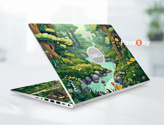 Custom Laptop Skin Dell Inspiron 5450 Sticker Green Anime Scene Forest Art favesky