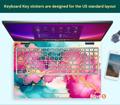 Dell Laptop Skin XPS 9530 Custom Sticker Pink Watercolor Marble Design favesky