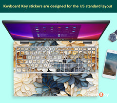 Envy 14 Decal Elegant Blue and Gold Floral Art Perfect Gift for Art Lovers favesky