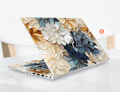 Envy 14 Decal Elegant Blue and Gold Floral Art Perfect Gift for Art Lovers favesky