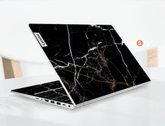 ThinkPad X1 Carbon laptop stickers Luxury black gold marble texture design favesky
