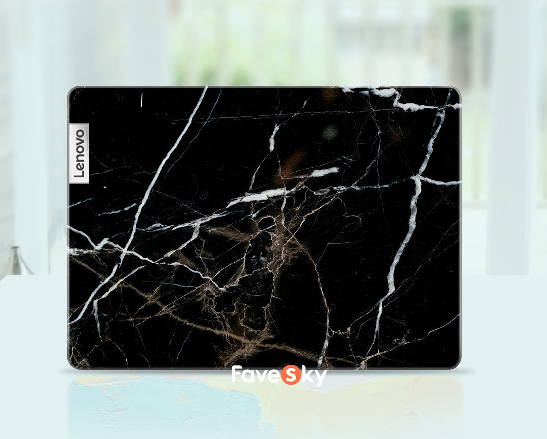 ThinkPad X1 Carbon laptop stickers Luxury black gold marble texture design favesky