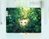 Thinkbook 16 laptop stickers childlike cat clover illustration design favesky