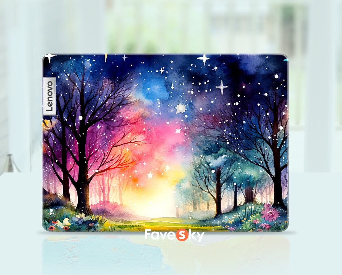 IdeaPad Slim 7 laptop Sticker Fantasy Forest Starry Sky Art Design favesky