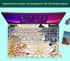 Lenovo Ideapad Slim 7 Laptop Decal Elegant Blue White Gold Floral Design favesky