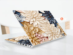 Lenovo Ideapad Slim 7 Laptop Decal Elegant Blue White Gold Floral Design favesky