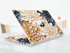 Spectre x360 Wrap Elegant Blue and White Floral Design with Golden Accents favesky