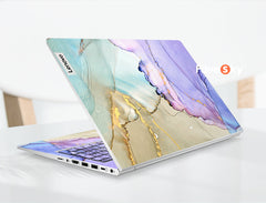 Thinkpad X1 Nano Laptop Skins Dreamy Purple Blue Gold Abstract Art Design favesky