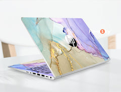 HP 1020 G2 Skin Abstract Purple and Gold Fluid Art Gift for Design Lovers favesky