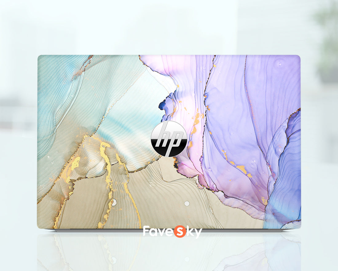 HP 1020 G2 Skin Abstract Purple and Gold Fluid Art Gift for Design Lovers favesky