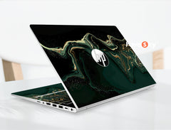 Pavilion Aero 13 laptop Sticker Mysterious Dark Green Gold Abstract Design favesky