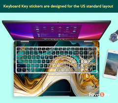 HP Spectre x360 Computer Sticker Fantasy Blue and Gold Flow Art Design favesky