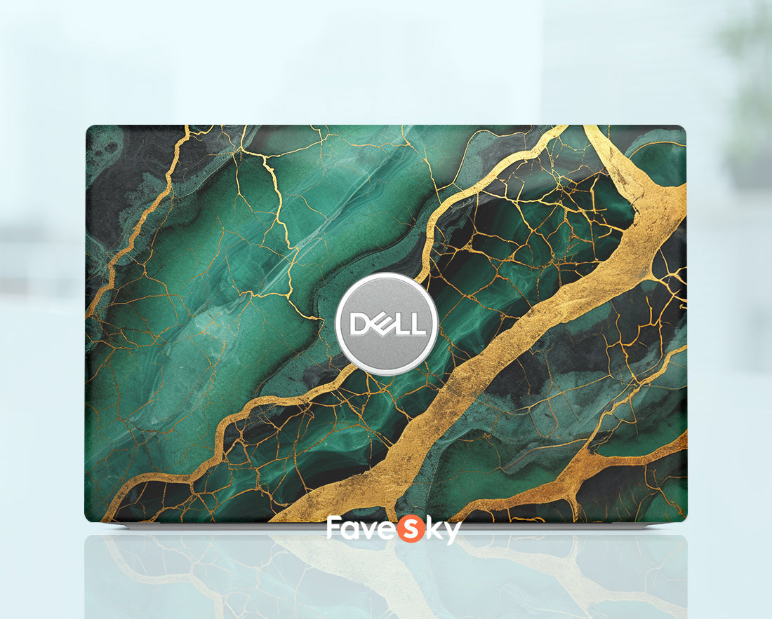 Dell 3520 Laptop Skin Vinyl Decal Personalised Gift Abstract Green Design favesky