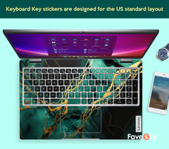 ThinkPad X1 Carbon laptop skins Elegant green and gold abstract art design favesky