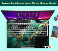 HP EliteBook 850 G5 Computer Skin Luxury Emerald Gold Abstract Art Design favesky