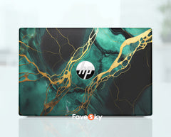HP EliteBook 850 G5 Computer Skin Luxury Emerald Gold Abstract Art Design favesky