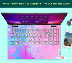 Lenovo Yoga 6 laptop stickers dreamy pink and blue art design creative gift favesky