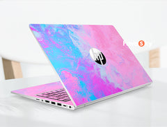 HP ProBook 450 G8 computer stickers Dreamy pink and blue fluid art design favesky