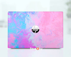 HP ProBook 450 G8 computer stickers Dreamy pink and blue fluid art design favesky