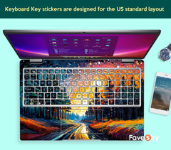 HP Envy 14 computer decals Fantasy forest road nebula design Creative gift favesky