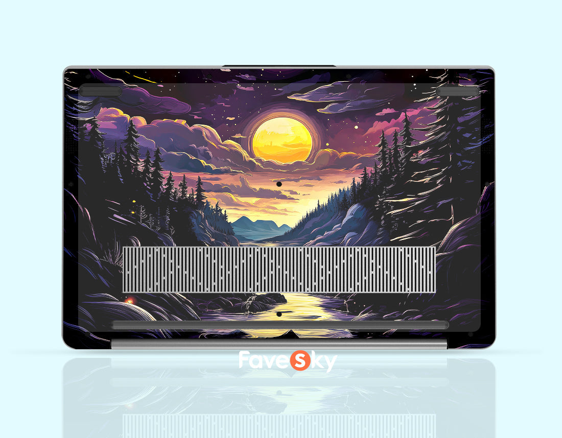 Laptop Skin Dell Custom Sticker Personalized Gift Night Forest Design favesky