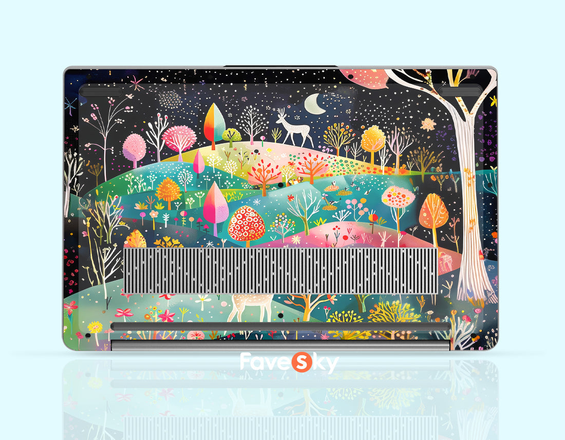 Dell Skin Pre-cut Decal Art Sticker Custom Gift Colorful Abstract Forest favesky