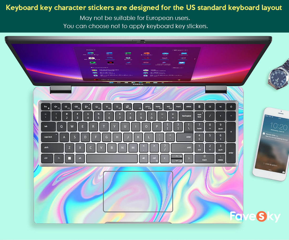 Custom Laptop Skin Dell Decal Color Laser Style Design Children's Day Gift favesky