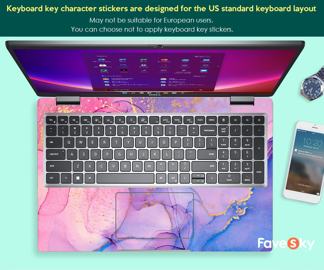 Dell Xps 15 Laptop Protective Skin Personalized Gift Marble Design Latitude favesky