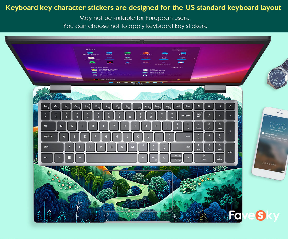Laptop Protective Skin The Beauty of Landscape Design Dell Keyboard Sticker favesky
