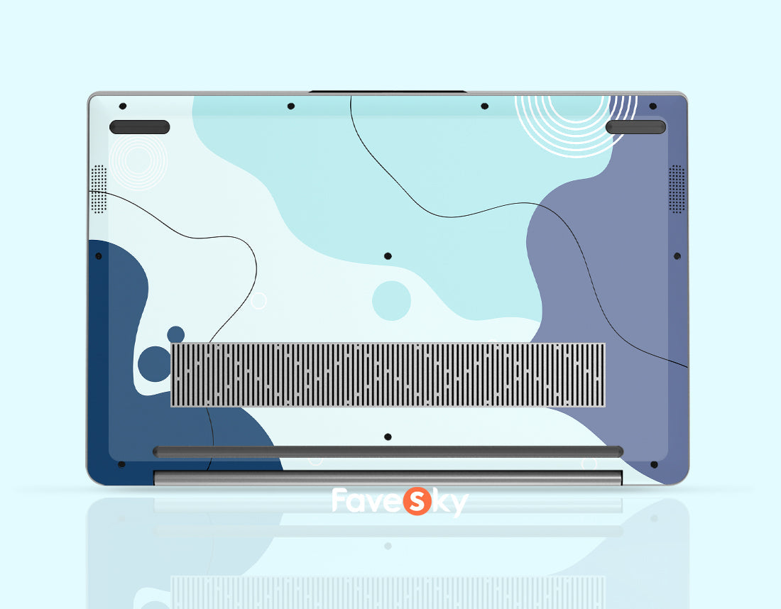 Custom Laptop Skin Latitude 5420 Pastel Blue Marble Pattern Vinyl Sticker favesky