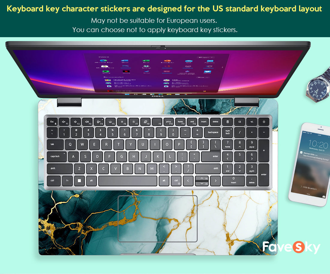Dell Laptop Decal XPS Laptop Accessories Art Green Marble Texture  Designs favesky