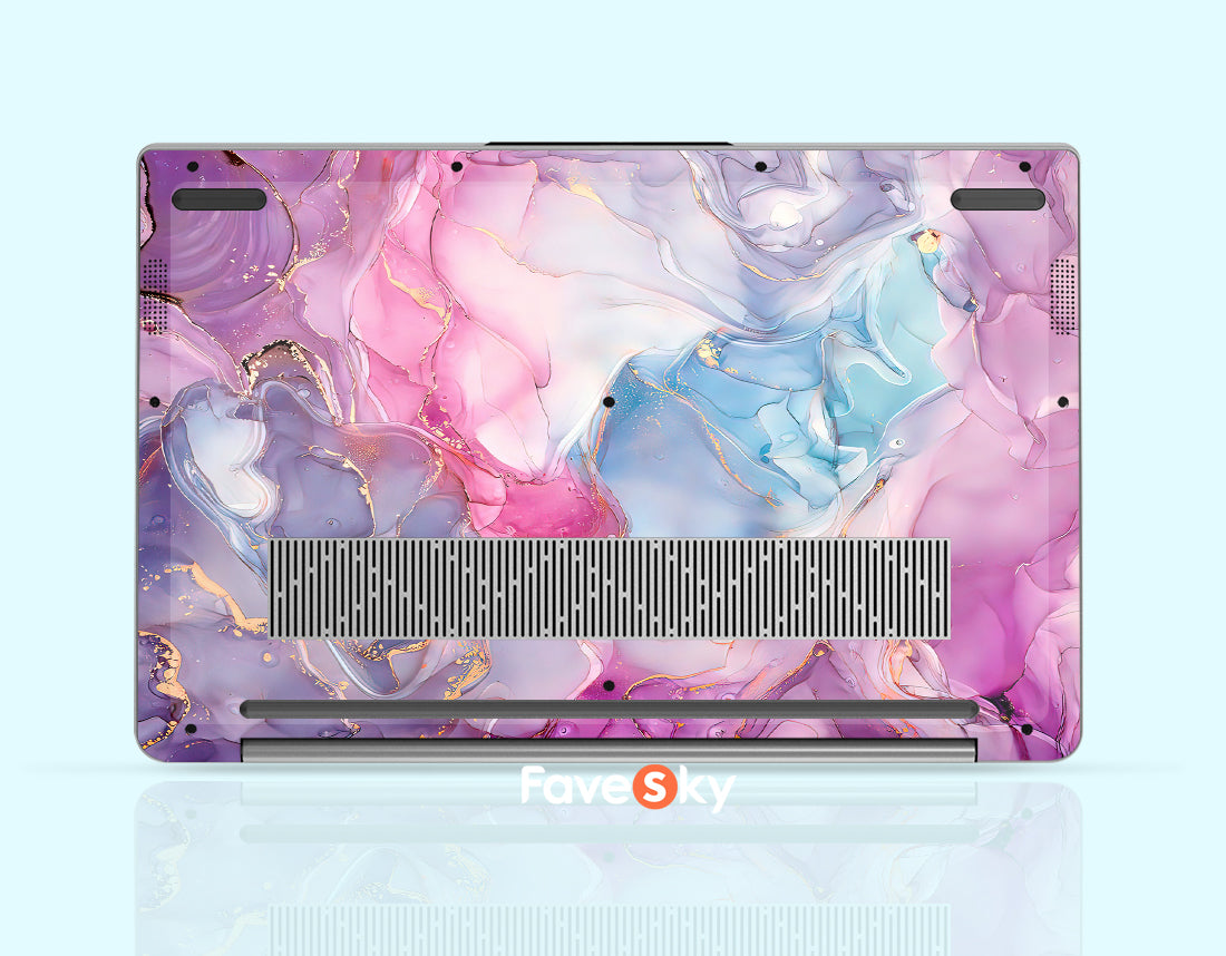Dell Pink Sticker Laptop Skin Inspiron 3520 Decal Artistic Marble Texture favesky