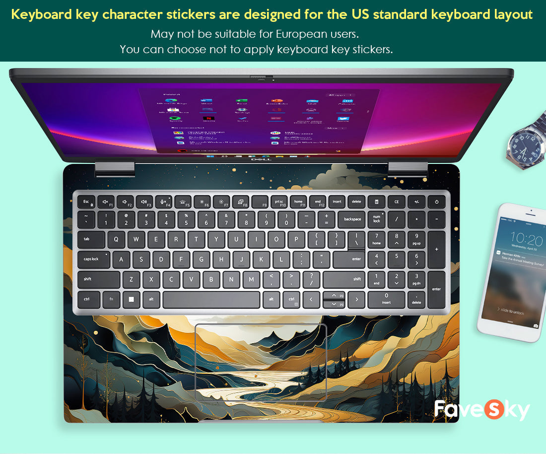 Art Laptop Skin Dell Accessories 5640 Decal Fantasy Moon Landscape Design favesky