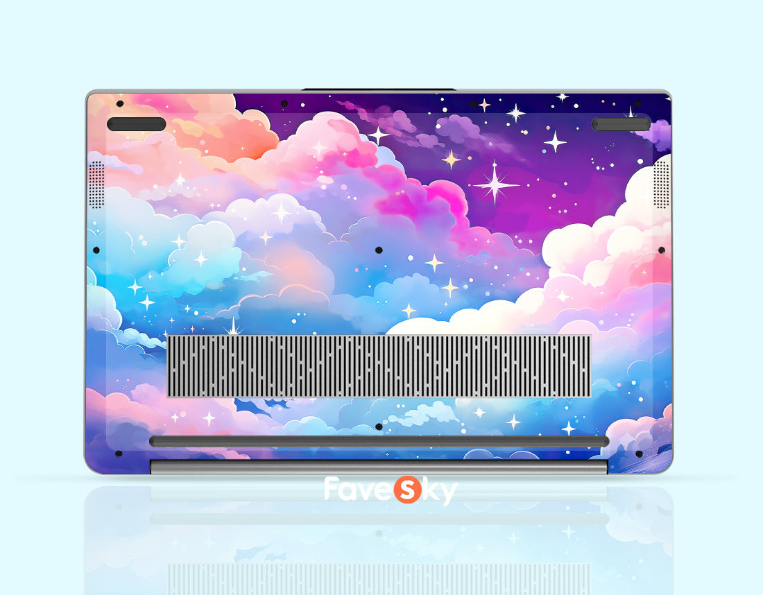 Dell Laptop Skin Xps Decal Custom Anime Style Colorful Clouds Unique Gift favesky